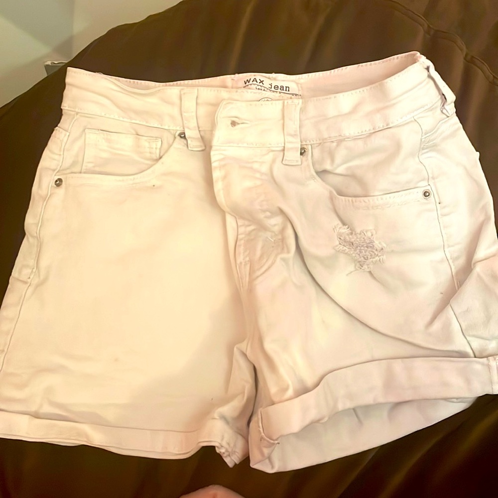 white jeans shorts